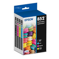 Epson T852 DURABrite Ultra Ink Combo Pack - Standard Yield - Black/Colour - 4 Pack-Epson printing system is designed to be used exclusively with Epson Genuine Cartridges. Use of non-genuine ink could cause damage not covered under the printer’s limited warranty