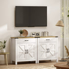HOMCOM 30.5" L Sideboard Buffet Cabinet - White-Made from solid particleboard and MDF with a 0.8" (2.1 cm) thick top for extra strength