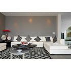Avocado Decor Valentine Circulo Rectangular Area Rug - 2.2' x 6.10' - Black/Grey-Machine Made in Belgium