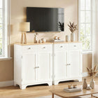 HOMCOM 26.8" L Sideboard Buffet Cabinet with Storage - White-Anti-tipping hardware ensures safety by securing to the wall