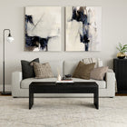 Hudson&Canal Lawrence 48"W Rectangular Coffee Table - Black Grain-Clean with a soft, dry cloth and no harsh chemicals or abrasive cleaning materials