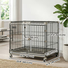 PawHut Dog Crate on Wheels - 24" - Metal-Removable tray and grate keep your pet clean and simplify your cleanup
