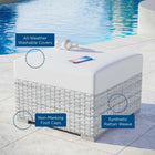 Modway Convene Outdoor Ottoman - Light Grey/White-Water and UV Resistant