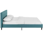 Modway Linnea Fabric Queen Bed - Teal-Tufted Polyester Headboard