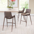 Zuo Desi Counter Stool - Brown/Walnut - Set of 2-Assembly required