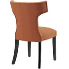 Modway Curve Fabric Dining Side Chair - Orange - 2 Pack-Elegant Tapered Legs