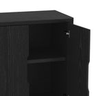 Manhattan Comfort Rivington 60" Modern 4-Door Sideboard - Black-Features 2 Media Holes for Media and Wire Management