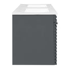 Modway Render 48" Wall-Mount Bathroom Vanity - Grey/White-Ceramic Sink Basins