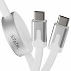 Statik MagStack Duo Apple Watch Charger and Charge/Sync Cable USB-C - 5 ft - White-Apple Watch Charger Included. Made with premium aluminum and a uniquely crafted shell for a perfectly organized cable every time