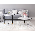 Zuo Davis Coffee Table - White/Black - Set of 2-Dimensions: 31.5" L x 31.5" W x 21.9" H