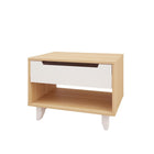 Nexera Barista Nightstand with 1-Drawer And Folding Door - Natural Maple & White-6