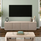 Hudson&Canal Hanson TV Stand for TV's up to 85" - Alder White-Constructed of sturdy MDF materials in a handcrafted alder white finish