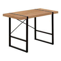 Monarch Specialties 7657 48" Computer Desk - Light Reclaimed Wood/Black Metal-Industrial-inspired computer desk with a thick-panel desktop in a light reclaimed wood-look finish