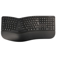 Staples Tech Wireless Ergo Keyboard - Black -  French-Ergonomic design: wrist rest and curved shape encourages natural typing position