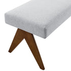 Modway Lyra 47" Fabric Upholstered Bench - Light Grey-8