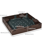 Outsunny Outdoor Kids Square Sandbox with Canopy and Bottom Fabric Liner - 48.4" x 48.4" - Brown-Made of sturdy HDPE, it will not crack and fade after long term use 