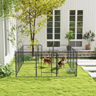 PawHut 12-Panel Dog Pen with Gate for Outdoor & Indoor - 39" H-Locking latch keeps the door securely closed