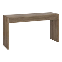 Hudson&Canal Lawrence 55"W Console Table - Antiqued Grey Oak-A modern contemporary design for your entryway, living room, den, and more