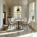 FurnitureR Fabric Dining Chair - Ivory Beige - 4 Pack-Comfortable Seating: Each chair features a cushioned seat and backrest, ensuring comfort during extended dining sessions or gatherings.