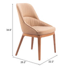 Zuo Ayr Dining Chair - Tan - Set of 2-6