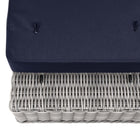 Modway Conway Outdoor Patio Wicker Rattan Ottoman - Light Grey/Navy-Ottoman Weight Capacity: 300 lbs.