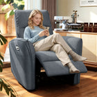 HOMCOM Power Recliner with USB Ports - Charcoal Grey-7.5" (19 cm) doll-cotton backrest offers a cosy feel  