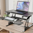 Mount-It! Compact Standing Desk Converter with 30" Desk Top - Black-Its compact size makes it ideal for smaller spaces such as office nooks