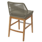 Modway Wellspring Outdoor Patio Teak and Rope Counter Stool - Light Gray Greige-Removable Cushion