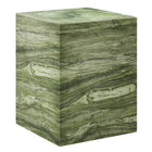 Modway Jordana Square Plinth Indoor/Outdoor Patio Concrete Side Table - Green Marble-Versatile Indoor/Outdoor Accent Table