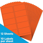 JAM Paper Mailing Address Labels - 2 x 4 - Orange - 2 sets of 120-4" x 2"