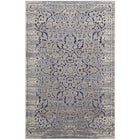 Modway Margarida Distressed Vintage Turkish Area Rug - 5 ft W x 8 ft L - Blue/Cream-Textured Soft Low Pile Weave
