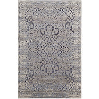 Modway Margarida Distressed Vintage Turkish Area Rug - 5 ft W x 8 ft L - Blue/Cream-Textured Soft Low Pile Weave