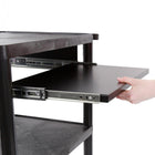 Luxor Resin 3-Shelf Flat Cart with Pullout Shelf & Power Strip - Black-0.25" retaining lip borders flat shelves