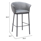 Zuo Garston Barstool - Grey-6