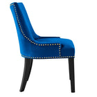 Modway Marquis Performance Velvet Dining Chairs - Navy - 2 Pack-Non-Marking Foot Caps