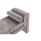 Manhattan Comfort Concord 59" Modern Chenille Upholstered Bench - Dove-Includes 2 Bolster Pillows
