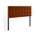 Modway Lily Stain-Resistant Performance Velvet King Size Headboard - Rust-King Size Headboard