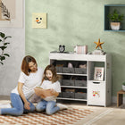 Qaba Toy Storage Organizer with 9 Removable Boxes - White-Additional shelves and a cabinet expand storage possibilities
