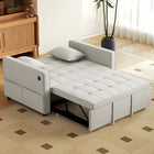 HOMCOM Pull Out Sleeper Sofa Bed with USB Charging and Adjustable Backrest - Beige-Clik-clack adjustable backrest offers 7 angles (20°/30°/40°/50°/75°/90°/180°) options