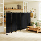 HOMCOM 6 Panel Freestanding Room Divider for Home Office - Black-Connected with snap-on buckles so that it can be adjusted to any angle
