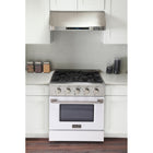 Kucht 30" KDF Series Pro Style Propane Gas Dual Fuel Range - Stainless Steel/White-Heavy-duty cast-iron grates allow cookware to slide smoothly between burners without lifting