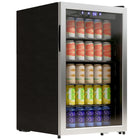 HOMCOM 4.4 cu ft Beverage Fridge - 160 Can Capacity-Four removable glass shelves with five slots fit up to 160 bottles for flexible drink fridge storage