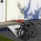 HOMCOM 2' Textured Aluminum Folding Wheelchair Ramp - Silver-Skidproof ribbed surface to prevent sliding in any weather 
