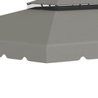 Outsunny 13' L x 10' W Gazebo Replacement Canopy Top - Light Grey-8 drain holes for water drainage
