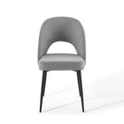 Modway Rouse Upholstered Fabric Dining Side Chair - Black/Light Grey - 2 Pack-Chair Weight Capacity: 331 lbs