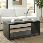 Hudson&Canal Osmond 48"W Rectangular Coffee Table - Black Grain-Clean with a soft, dry cloth and no harsh chemicals or abrasive cleaning materials