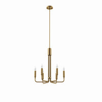 Modway Rekindle 6-Light Chandelier - Satin Brass-6-Light Chandelier