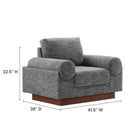 Modway Oasis Upholstered Fabric Armchair - Grey-Bolster Armrests