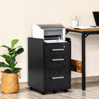 HOMCOM Vertical Mobile Filing Cabinet with Lockable Drawer - Black-The large bottom drawer fits A4 and letter hanging file folders
