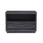 Manhattan Comfort Navis 32" Contemporary 1-Drawer Nightstand - Charcoal Grey-Wood-look finish offers a warm, natural appearance popular in modern furniture design